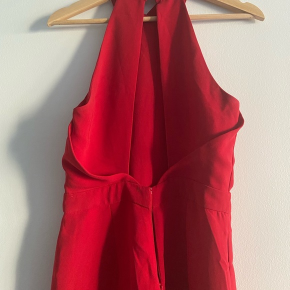 Solid Red mockneck jumpsuit - Picture 4 of 8